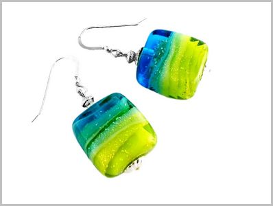 Antigua Boucles d'oreilles Verre Murano