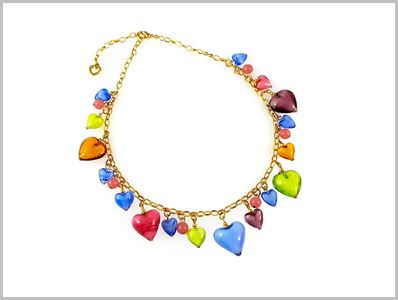 Cuori Collier Verre Murano